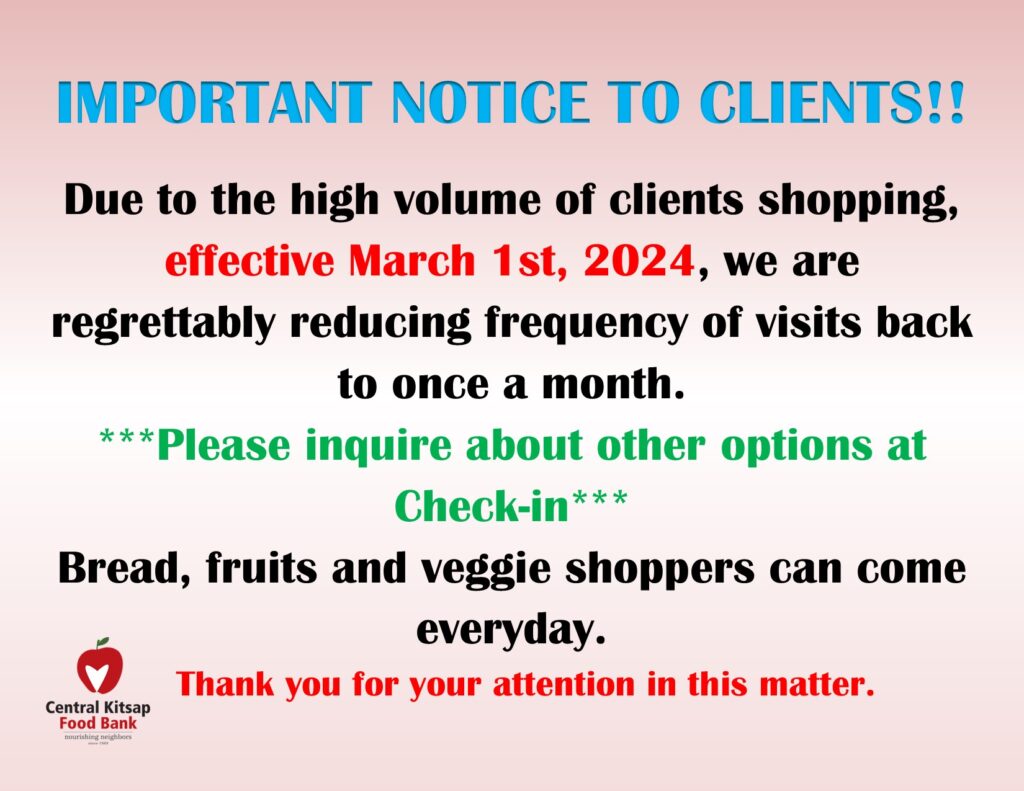 Can only do a full shop once a month effective March 1st, 2024.